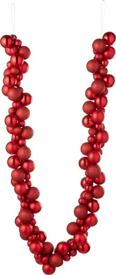 Produktbild von J-Line Girlande Weihnachtskugel Plastik Weihnachtsrot
