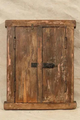 Innentürfenster Teakholz 48,5x6,5x58,5 cm antik
