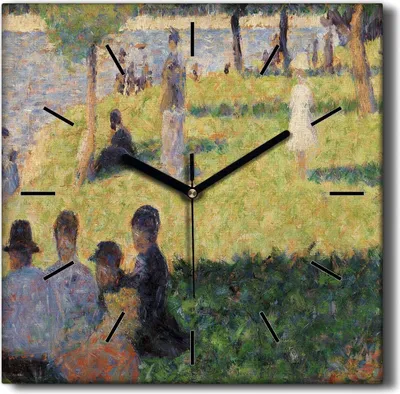 Produktbild von Coloray Hodiny Unikátní 30x30 cm  Tiché hodiny Pro obývací pokoj a kuchyň Nástěnné hodiny Plátno Černé ručičky hodin - Malování přírodní vody