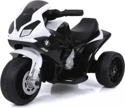 Immagine prodotto di Motocicletta elettrica per bambini BMW S1000RR 6V (1–3 anni) – Licenza ufficiale, fari a LED e 3 ruote – Mini motocicletta elettrica per bambini – Nero