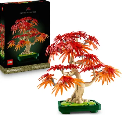 Produktbild von LEGO Botanicals Japanischer Roter Ahorn – Bonsai-Baum - Künstliche Pflanzen Bauset mit roten & orangen Blättern, plus Schale - Home Dekor - Geschenkidee für Erwachsene - 10348