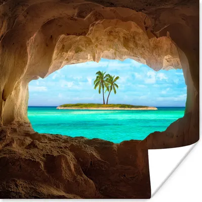 Produktbild von MuchoWow® Poster Tropisch - Wasser - Palme 160x120 cm - Foto Plakat