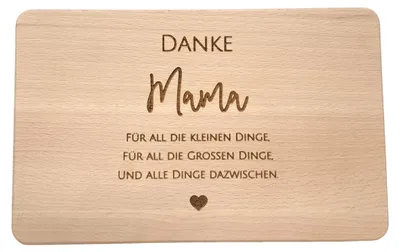 Image de Idée cadeau pour la fête des Mères – Planche à petit-déjeuner en bois avec gravure de qualité pour la meilleure maman qui soit (Merci maman 2025)