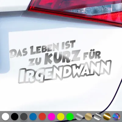 Produktbild von PantherPixel Das Leben Ist Zu Kurz Aufkleber Für Irgendwann Reisen Sticker Auto Geschenkidee Farbe Chrom-Silber