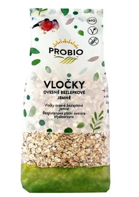 Obrázek produktu pro Vločky ovesné jemné bezlepkové 500 g PROBIO