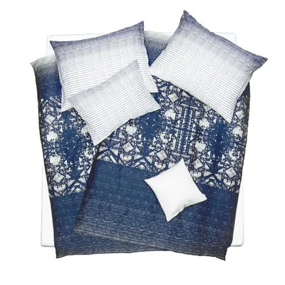 Obrázek produktu pro SCANquilt povlečení SATÉN DESIGN blue tm. modrá 100% dlouhovlákná česaná bavlna 140 x 200/70 x 90 cm