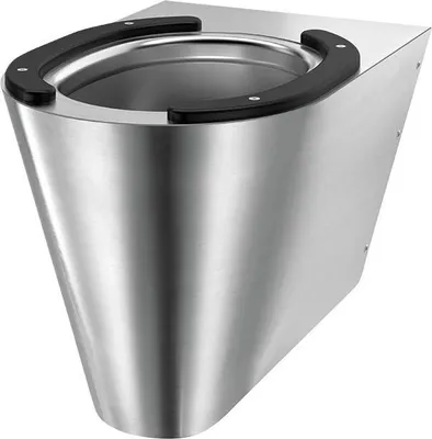 Produktbild von Delabie WC S21 S wandh. Edst. 1.4301 satiniert +2 Sitzbacken schwarz