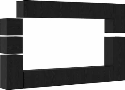 Produktbild von vidaXL TV-Schrankset 9 stk. Schwarz Eichen-Optik Holzwerkstoff