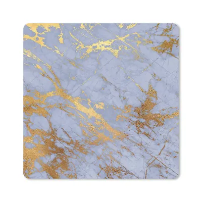 Produktbild von MuchoWow® Mauspad Mousepad Marmor - Muster - Blau - Gold 30x30 cm - Mousepads - Maus Mat - Pad - Mausunterlage - Gaming
