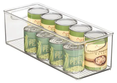 Productafbeelding van iDesign Stapelbare opbergbox van kunststof met handgrepen, transparant