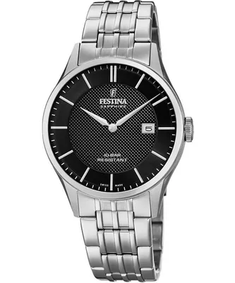 Produktbild von Festina Herren Uhr Swiss Made F20005/4 Edelstahl Armband-Uhr silber UF20005/4
