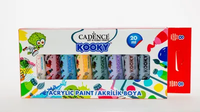 Image de Cadence peinture acrylique pour enfants - 8 couleurs 20 ml non toxique