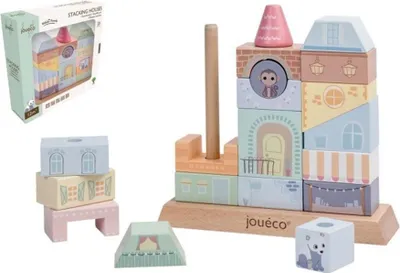 Produktbild von Jouéco Holz-Stapelhäuser - pädagogisches Spielzeug - Wildies Family
