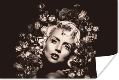 Produktbild von MuchoWow® Poster Frau - Blume - Luxus 60x40 cm - Schlafzimmerdekoration