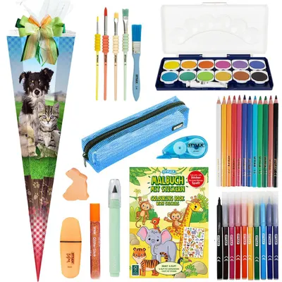 Produktbild von Stylex Schultüte Pets 85 cm gefüllt