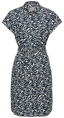 Produktbild von camel active Damen Hemdblusenkleid im Allover-Print Blau-Weiß, Womenswear-L