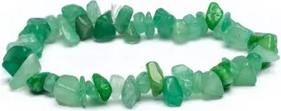 Productafbeelding van Armband Groene Aventurijn Chips Elastiek --verpakking van 5 stuks - ±0,7 Cm