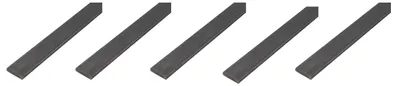 Image de Alberts 5 x barre plate, acier brut, 25 x 2 mm, longueur 1 m
