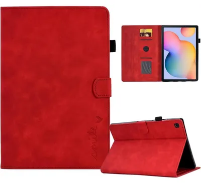 Immagine prodotto di Custodia protettiva per Samsung Galaxy Tab S6 Lite SM-P610/P615, colore rosso, in ecopelle, ultraleggera