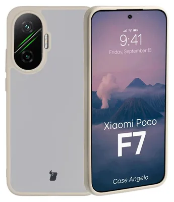 Produktbild von Handyhülle für Xiaomi POCO F7, Bizon Case Angelo, Semitransparent mit beigem Rahmen