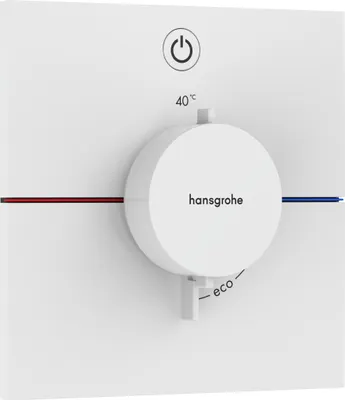 Immagine prodotto di hansgrohe ShowerSelect Comfort E thermostat, encastré, 1 consommateur, rosace carrée, avec bouton, 15571700, 15571700