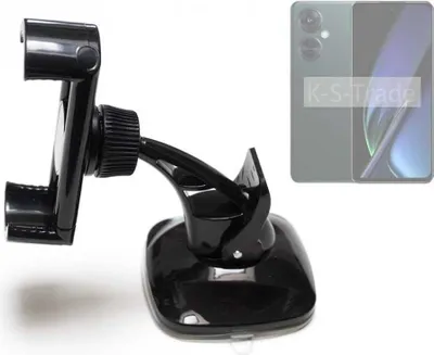 Produktbild von K-S-Trade kompakte Handy-Halterung Windschutzscheibe kompatibel mit Oppo K11x Armaturenbrett schwarz Autohalterung KFZ Halter Scheiben-Halterung