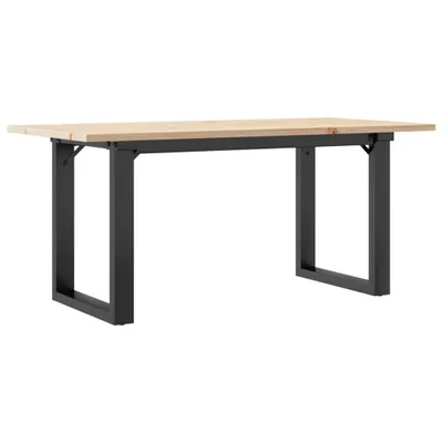 Produktbild von Couchtisch O-Gestell 100x50x45 cm Massivholz Kiefer & Stahl