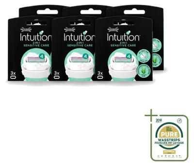 Immagine prodotto di 6 lame di ricambio Wilkinson Intuition Sensitive Care, adatte per pelli sensibili - confezione risparmio - 6 pezzi