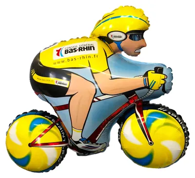 Zdjęcie produktu dla Balon foliowy w kształcie rowerzysty, 80 cm (31 cali) - balony tematyczne "rower" do dekoracji imprez