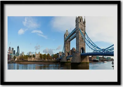 Produktbild von Bild 100x70 MDF-Rahmen Wandkunst London Bridge Architektur