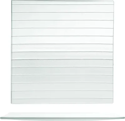 Obrázek produktu pro H&h sada 6 pruhovaných čtvercových skleněných talířů cm30x30