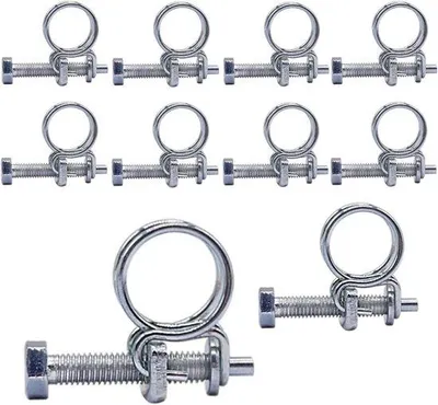Immagine prodotto di Viti regolabili per tubi flessibili - Regolazione del fissaggio dei tubi - Fissaggio delle estremità dei tubi - Regolazione del diametro - Fascette per tubi da 22-26 mm - Colore argento