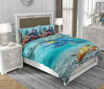 Produktbild von Bettwäsche 160x200 cm + 2x70x80 cm, 3-teilig, 100% Baumwolle, Satin, Reißverschluss, Bunt - SOVIO | So.0140