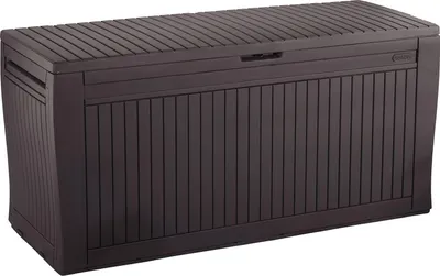 Produktbild von Dmora Outdoor-Sitzbank Gatineau 116,7x44,7x57h cm Braun, Wasserdicht, abschließbar mit Vorhängeschloss
