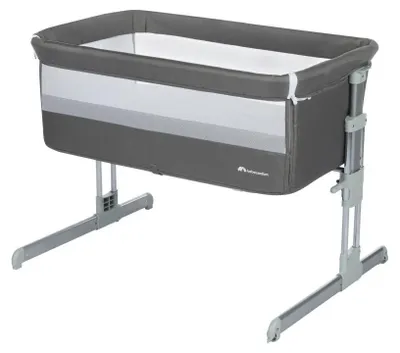 Produktbild von Bebeconfort Beistellbett Calidoo, höhenverstellbares Babybett, gemütlich und weich gepolstert, nutzbar ab der Geburt bis max. 9 kg, Grey Mist