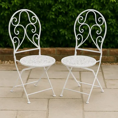 Produktbild von Gartenstuhl 2er-Set Lani Weiß HTI-Line
