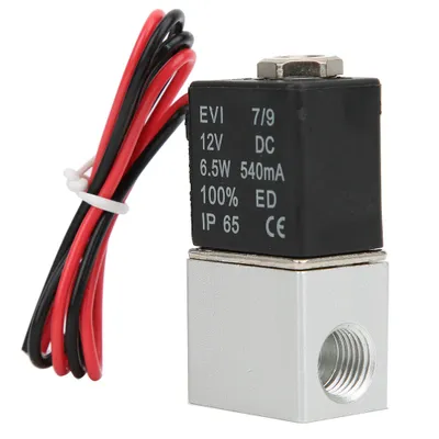 Imagen del producto de Electroválvula magnética de respuesta rápida para agua, aire y aceite, válvula de 2 vías, cuerpo de aleación de aluminio, DC12V, conexión de 1/4 de pulgada