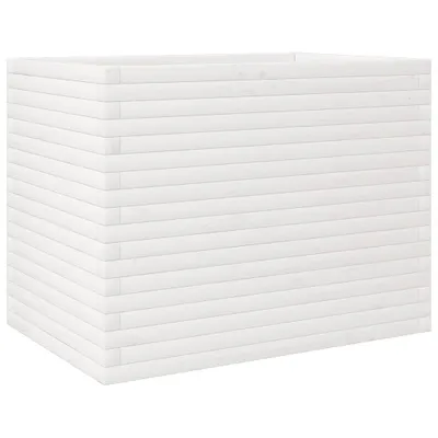 Image de Jardinière blanc 90x60x68,5 cm bois de pin massif