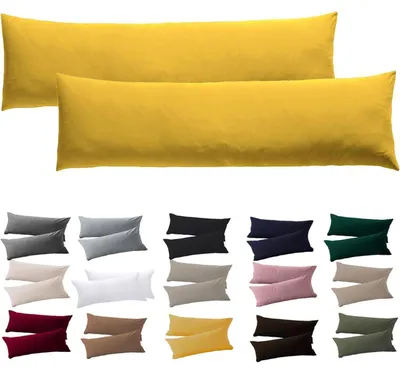Obrázok produktu pre Vankúšik na spanie na boku, poťah, 40 x 145 cm, žltý, 2 kusy, mikrovlákno, so zipsom