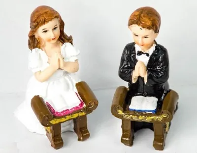 Zdjęcie produktu dla figurka Dziewczynka i chłopczyk 11 cm Komunia Św. 2szt . 1970
