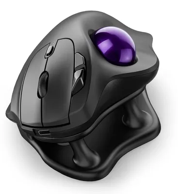 Produktbild von Kabellose Trackball-Maus, wiederaufladbar, ergonomisch, kompatibel mit 3 Geräten