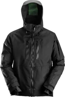 Produktbild von Snickers FlexiWork GORE-TEX 37.5® isolierte wasserdichte Arbeitsjacke m. Kapuze, EN 343 Schwarz-XXL