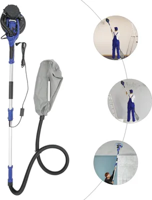 Produktbild von Elektrischer Trockenbauschleifer - Wandschleifer - Kratzfeste Bauweise - Zum Schleifen, Polieren und Finish von Spachtel und Beschichtungen - DC-betrieben - Blau