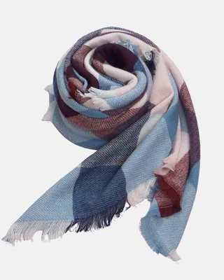 Produktbild von Damen Schal XXL, Strickschal, Wollschal, Kariert, Halstuch, Scarf, Poncho, Cape, weich, A0508