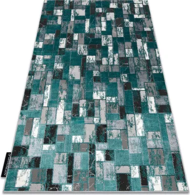 Zdjęcie produktu dla Dywan DE LUXE nowoczesny 6768 Geometryczny - Strukturalny / antracyt zielony 120x170 cm
