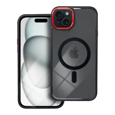 Zdjęcie produktu dla Pokrowiec Colour Edge Mag Cover kompatybilny z Mag Safe dla iPhone 15 Pro czarny/czerwony