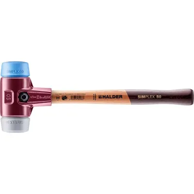 Produktbild von HALDER SIMPLEX TPE Weichhammer / gefüllter Gummi mit Tempergussgehäuse und Holzstiel - D=50 mm - 3013.050