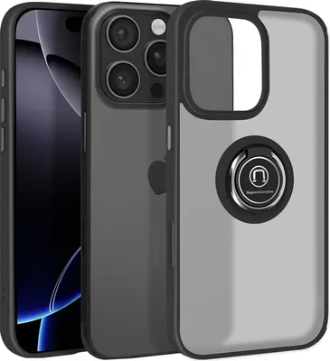 Produktbild von Avizar, Handyhülle für Apple iPhone 16 Pro Metallring, Video-Halterung, Schwarz