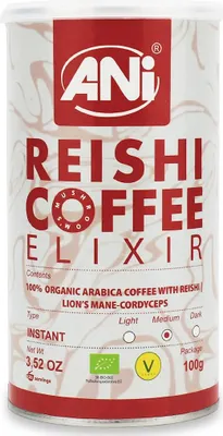 KAWA ROZPUSZCZALNA ARABICA Z REISHI ELIXIR BIO 100 g - ANI
