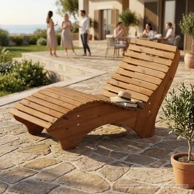 Produktbild von Holzliege Wellenliege "Ruhe-Vroni" (Thermoholz) Breite 100cm Waldsofa